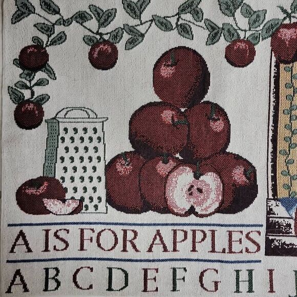 A Is For Apples Tapestry Decorative Table Runner 12x34 - Picture 2 of 12